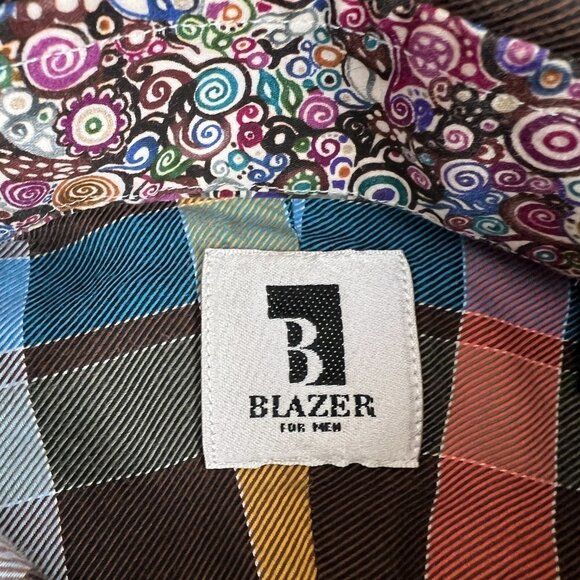 Blazer for Men Men’s Button Down Gingham  Plaid Shirt - Picture 4 of 10